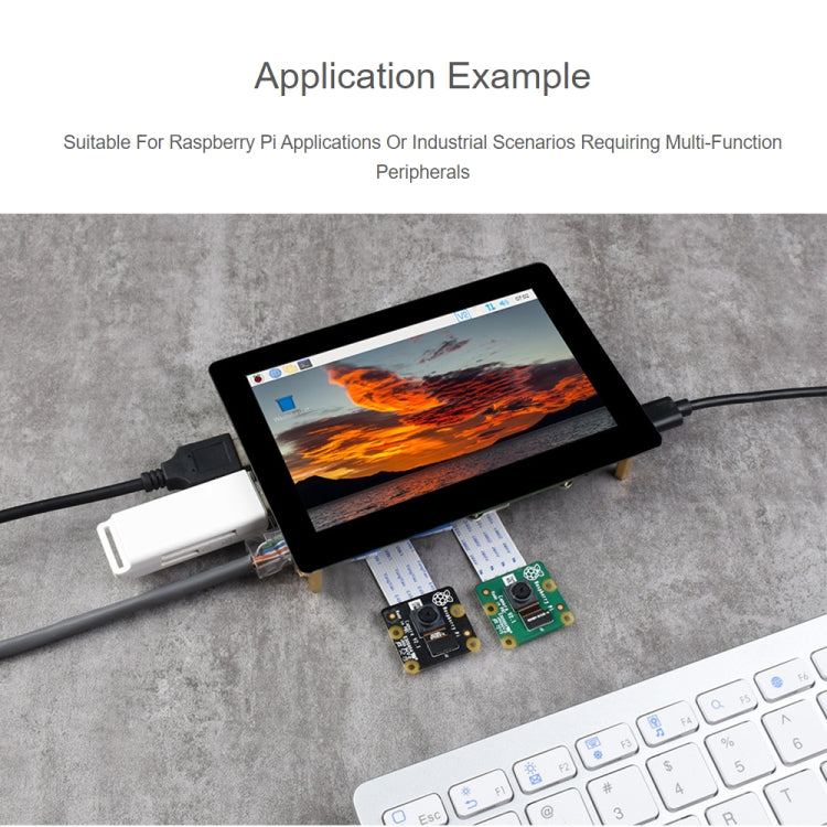 WAVESHARE 5 inch Touch Screen Expansion for Raspberry Pi CM4, PoE Header, Gigabit Ethernet, 4K Output - free shipping - PMC Jewellery - Order now!