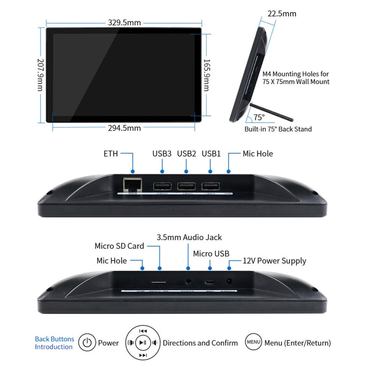 Waveshare 13.3 inch Magic Mirror, Voice Assistant, Touch Control(UK Plug) - free shipping - PMC Jewellery - Order now!