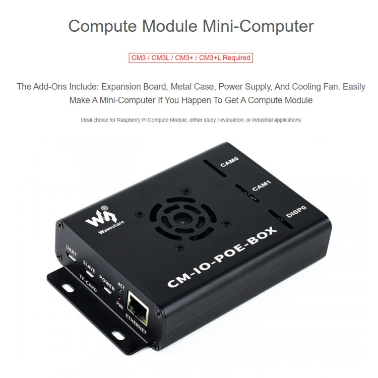 Waveshare Mini-Computer for Raspberry Pi CM(US Plug)
