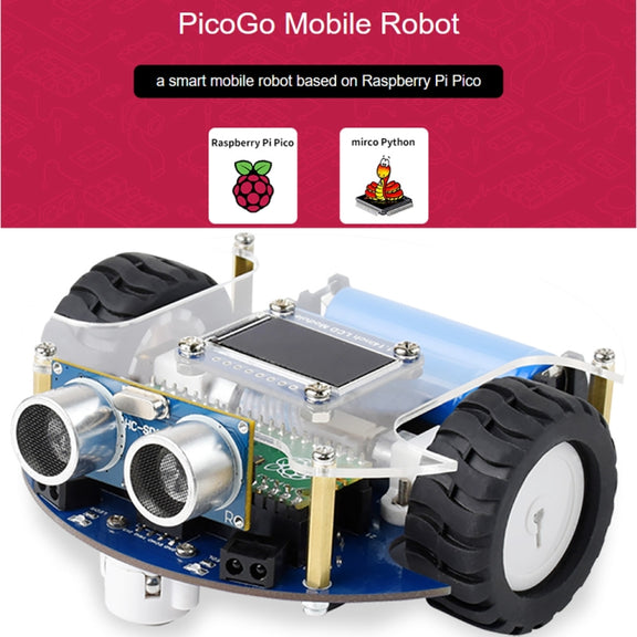 Waveshare PicoGo Mobile Robot, Based on Raspberry Pi Pico, Self Driving, Remote Control(EU Plug)