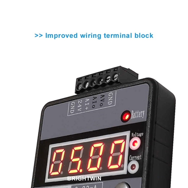 4-20mA 0-10V Signal Generator Adjustable Voltage Current Simulator, Built-in Battery (Black)