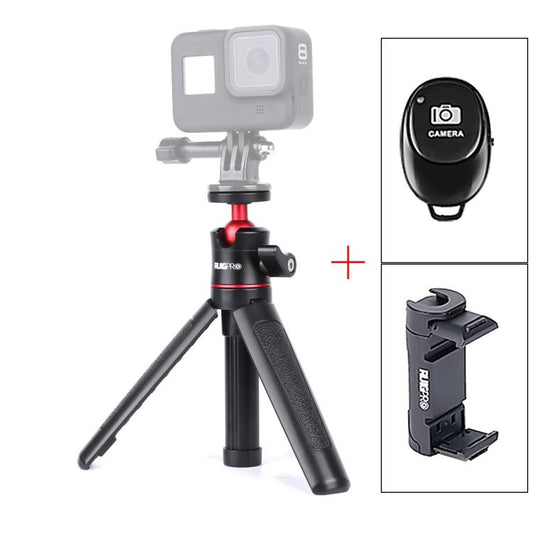 RUIGPRO Multi-functional Foldable Tripod Holder Selfie Monopod Stick with Ball Head & Phone Clamp & Bluetooth Remote Control for GoPro, Insta360, DJI and Other Action Cameras(Black) - free shipping - PMC Jewellery - Order now!