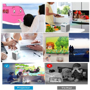 W-S1 10W Children Video Projector 30 Lumens HD 1080P LCD Technology, Support AV / USB / Mini SD Card / HDMI / Audio (Blue)