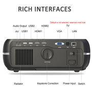 DH-A10 5.8 inch LCD Screen 4200 Lumens 1280 x 800P HD Smart Projector with Remote Control,Android 6.0 OS, Support WiFi, Bluetooth,HDMIx2, USBx2, VGA, AV IN/RCA, RJ45, LAN(White)