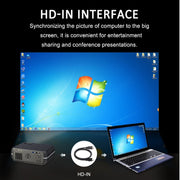 DH-A10 5.8 inch LCD Screen 4200 Lumens 1280 x 800P HD Smart Projector with Remote Control,Android 6.0 OS, Support WiFi, Bluetooth,HDMIx2, USBx2, VGA, AV IN/RCA, RJ45, LAN(White)