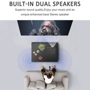 DH-A10 5.8 inch LCD Screen 4200 Lumens 1280 x 800P HD Smart Projector with Remote Control,Android 6.0 OS, Support WiFi, Bluetooth,HDMIx2, USBx2, VGA, AV IN/RCA, RJ45, LAN(White)