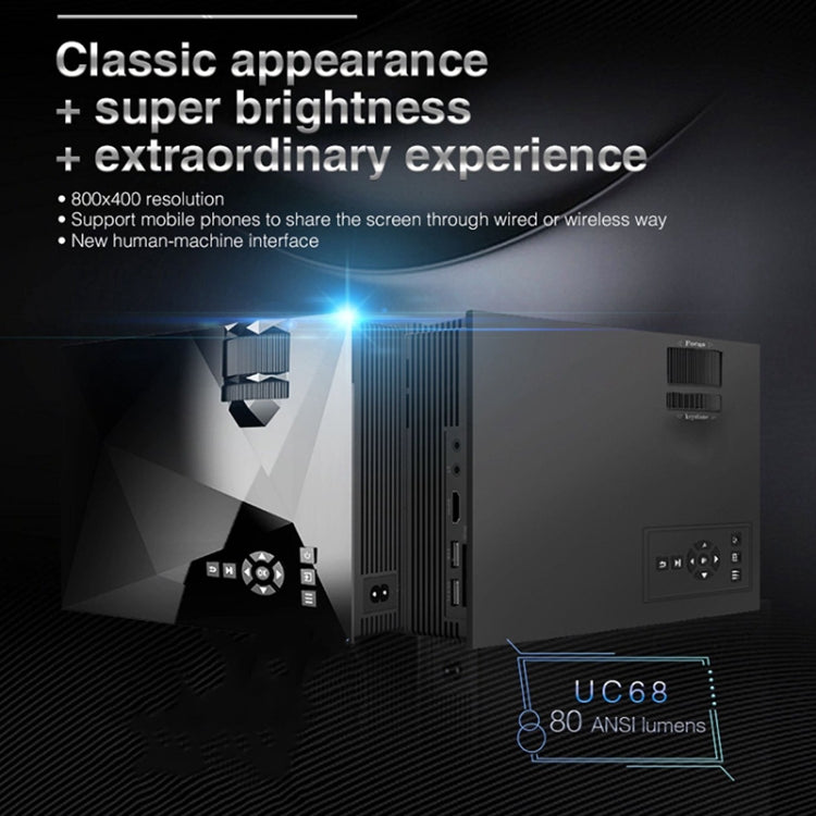 UC68 80ANSI 800x400 Home Theater Multimedia HD 1080P LED Projector,  Support USB/SD/HDMI/VGA/IR - free shipping - PMC Jewellery - Order now!