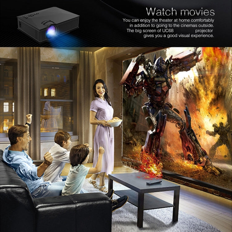 UC68 80ANSI 800x400 Home Theater Multimedia HD 1080P LED Projector,  Support USB/SD/HDMI/VGA/IR - free shipping - PMC Jewellery - Order now!