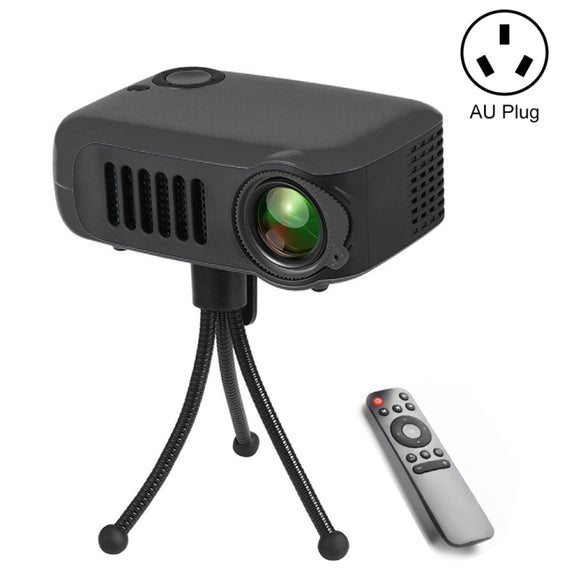 A2000 Portable Projector 800 Lumen LCD Home Theater Video Projector, Support 1080P, AU Plug (Black)
