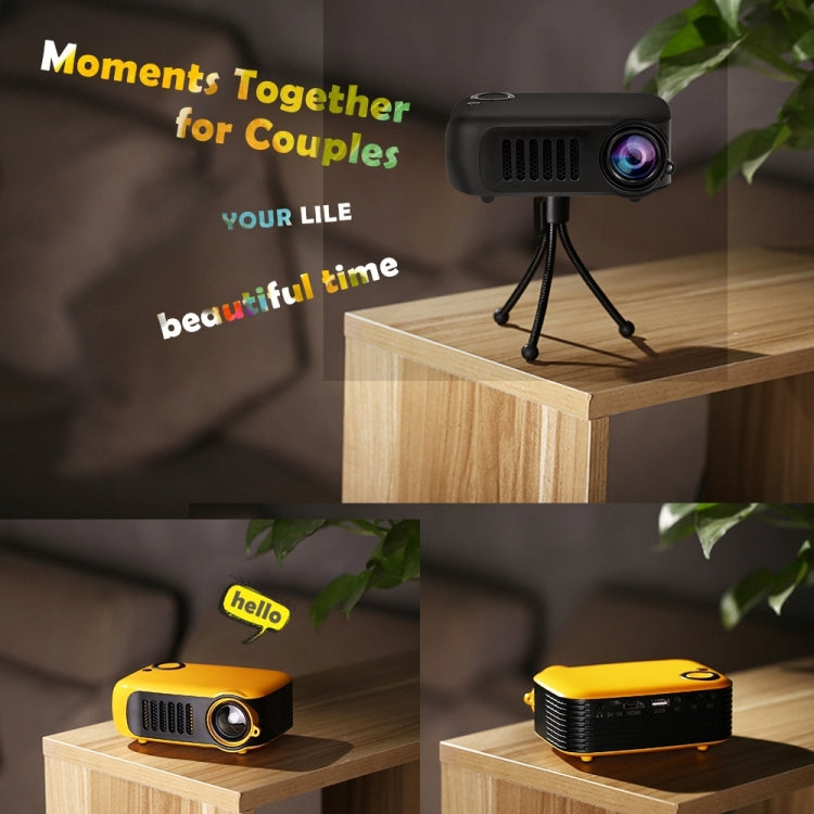 A2000 Portable Projector 800 Lumen LCD Home Theater Video Projector, Support 1080P, AU Plug (Black)