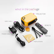 A2000 Portable Projector 800 Lumen LCD Home Theater Video Projector, Support 1080P, AU Plug (White)