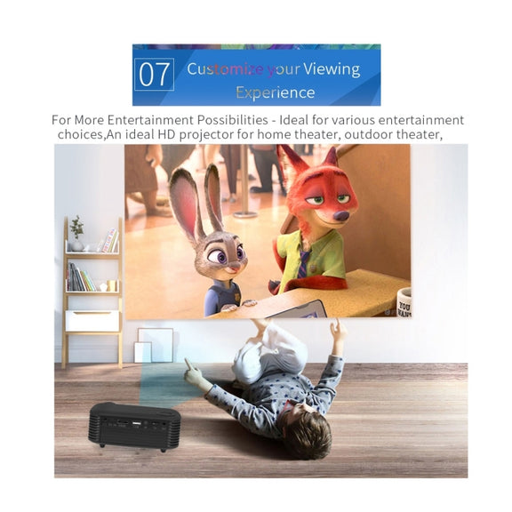 A2000 Portable Projector 800 Lumen LCD Home Theater Video Projector, Support 1080P, AU Plug (White)