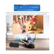 A2000 Portable Projector 800 Lumen LCD Home Theater Video Projector, Support 1080P, AU Plug (Black)