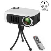A2000 Portable Projector 800 Lumen LCD Home Theater Video Projector, Support 1080P, UK Plug (White)
