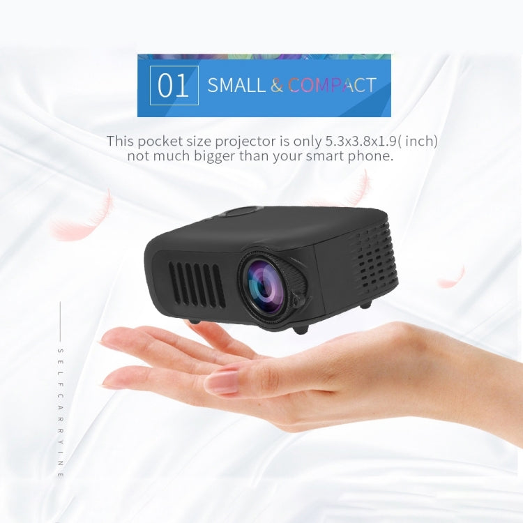 A2000 Portable Projector 800 Lumen LCD Home Theater Video Projector, Support 1080P, UK Plug (Yellow) - LED Projector by PMC TechLife | Online Shopping South Africa | PMC TechLife | Buy Now Pay Later Mobicred