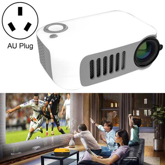 A2000 1080P Mini Portable Smart Projector Children Projector, AU Plug(White Grey)
