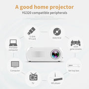 YG320 320*240 Mini LED Projector Home Theater, Support HDMI & AV & SD & USB (White)