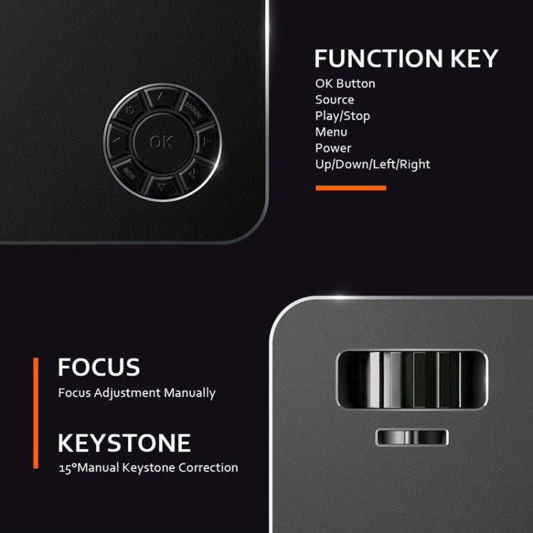 Wejoy L2 300ANSI Lumens 5.8 inch LCD Technology HD 1280*768 pixel Projector with Remote Control,  VGA, HDMI(Black) - Mini Projector by WEJOY | Online Shopping South Africa | PMC TechLife | Buy Now Pay Later Mobicred