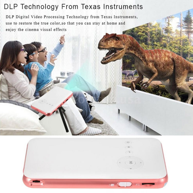 Wejoy DL-S6+ 1000 Lumens 854x480 Smart Mini Projector, RK3128 CPU, 1GB+32GB, Android 4.4, Bluetooth, WiFi, HDMI(Rose Gold) - free shipping - PMC Jewellery - Order now!