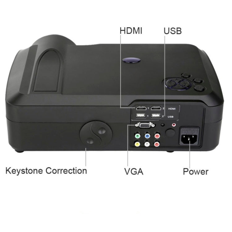 Wejoy L3 300ANSI Lumens 5.8 inch LCD Technology HD 1280*768 pixel Projector with Remote Control,  VGA, HDMI(Black)