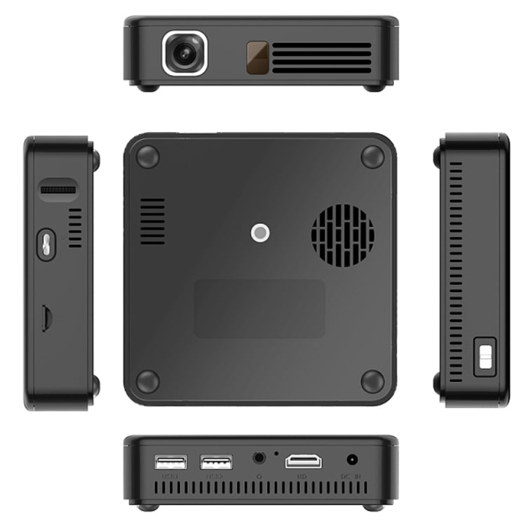Wejoy DL-S10 120ANSI Lumens 854x480 Smart Mini Projector, RK3328 ARM Cortex-A53 Quad Core 1.5GHz CPU, 2GB+16GB, Android 7.1.2, Bluetooth, WiFi, HDMI(Black)