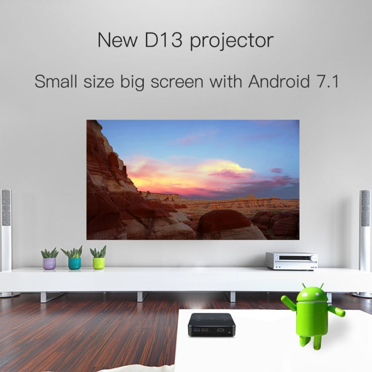D13 2+16G 854 x 480 Android 7.1.2 Mini Pocket Projector 4K DLP Smart Handheld LED WIFI Home Theater Projector,  Support USB / TF / HDMI - LED Projector by PMc TechLife | Online Shopping South Africa | PMc TechLife | Buy Now Pay Later Mobicred