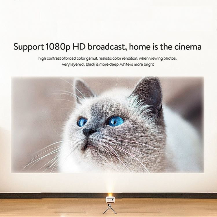 P07-D Mini 50 Lumens Android Home Theater Bluetooth LED Projector with Remote Control, Support Micro SD & Micro USB & WiFi & Audio Out