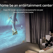 P07-D Mini 50 Lumens Android Home Theater Bluetooth LED Projector with Remote Control, Support Micro SD & Micro USB & WiFi & Audio Out