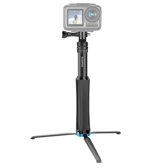 RUIGPRO One-piece Handheld Tripod Selfie Stick Telescopic Monopod Mount for GoPro, Insta360, DJI and Other Action Cameras(Black)