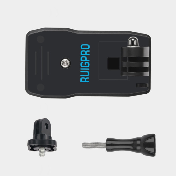 RUIGPRO 360 Degree Rotation Backpack Rec-Mounts Clip Clamp Mount with Screw for GoPro, Insta360, DJI and Other Action Cameras(Black) - Mount & Holder by RUIGPRO | Online Shopping South Africa | PMC Jewellery | Buy Now Pay Later Mobicred