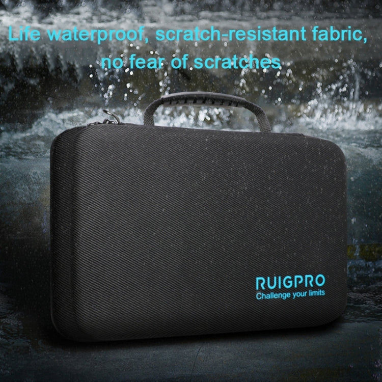 RUIGPRO Shockproof Water-resistant Portable Case Box for DJI Osmo Action, Size: 33.5cm x 22.7cm x 6.3cm(Black)