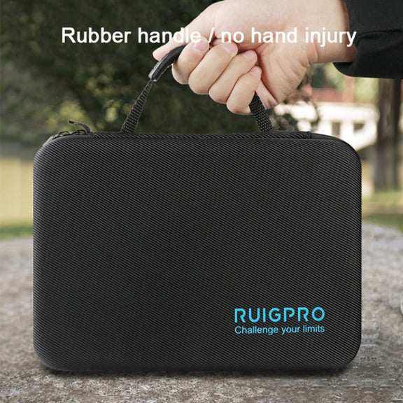 RUIGPRO Shockproof Water-resistant Portable Case Box for DJI Osmo Action, Size: 33.5cm x 22.7cm x 6.3cm(Black)