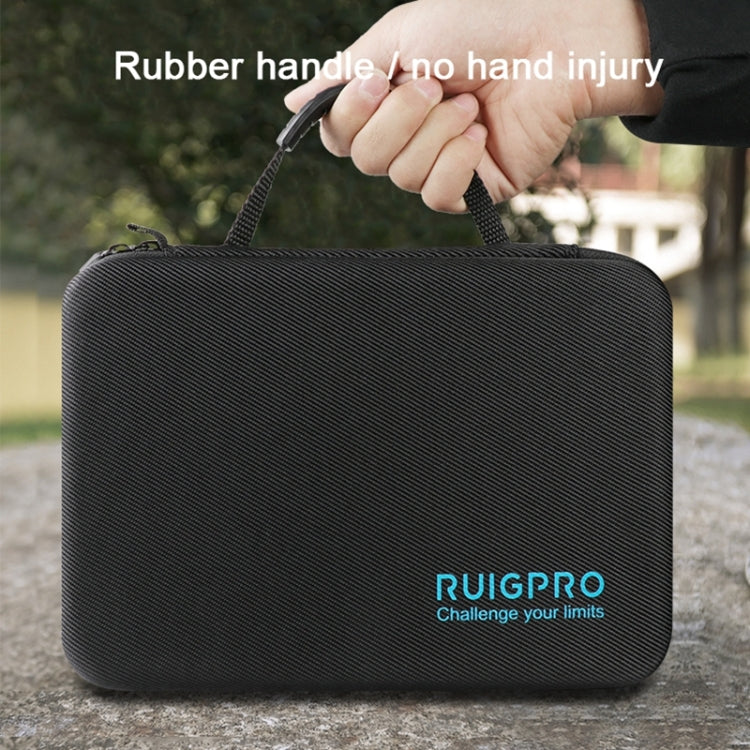 RUIGPRO Shockproof Water-resistant Portable Case Box for DJI Osmo Action, Size: 33.5cm x 22.7cm x 6.3cm(Black)