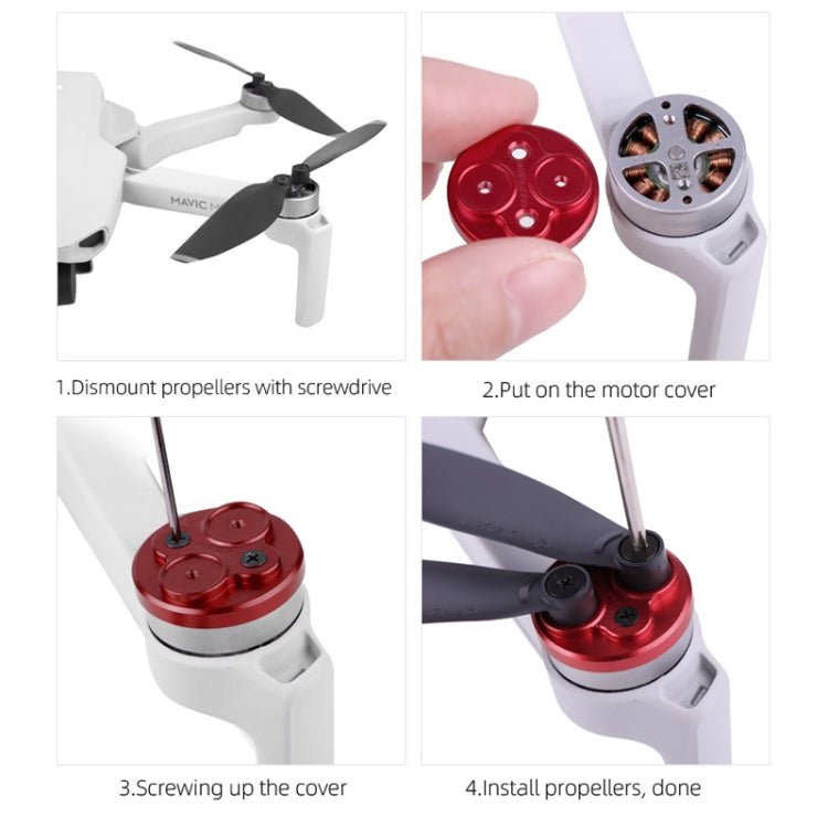 4 PCS Sunnylife Motor Metal Protection Cover for DJI Mavic Mini 1 / Mini 4K / DJI Mini 2 SE(Black)
