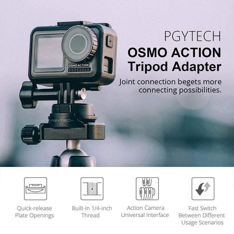 PGYTECH P-11B-023 Tripod Adapter for DJI Osmo Action(Black)