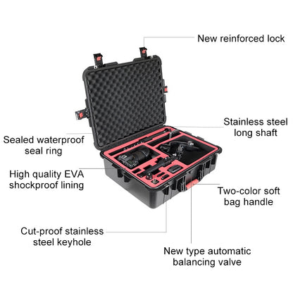 PGYTECH P-RH-001 Shockproof Waterproof Explosion-proof Hard Box Carrying Case for DJI Ronin-S, Size: 63.4x50.3cm(Black) - free shipping - PMC Jewellery - Order now!