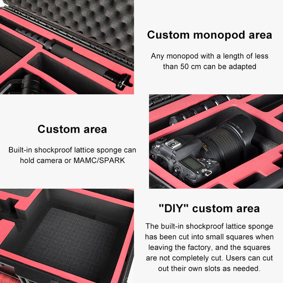 PGYTECH P-RH-001 Shockproof Water-resistant Explosion-proof Hard Box Carrying Case for DJI Ronin-S, Size: 63.4x50.3cm(Black)