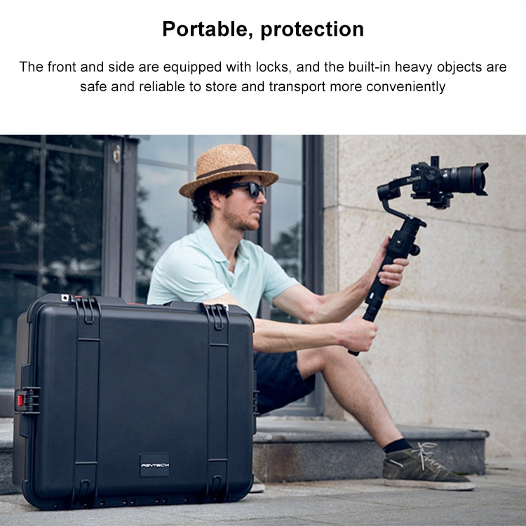 PGYTECH P-RH-001 Shockproof Waterproof Explosion-proof Hard Box Carrying Case for DJI Ronin-S, Size: 63.4x50.3cm(Black) - free shipping - PMC Jewellery - Order now!