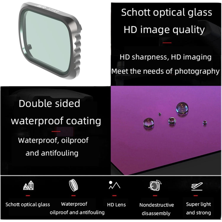 JSR KS STAR Effect  Lens Filter for DJI Air 2S, Aluminum Frame