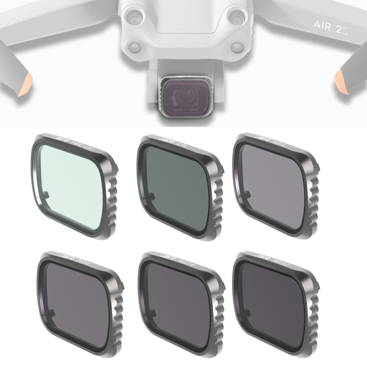 JSR KS 6 in 1 UV + CPL + ND4 + ND8 + ND16 + ND32 Lens Filter for DJI Air 2S, Aluminum Frame - free shipping - PMC TechLife - Order now!