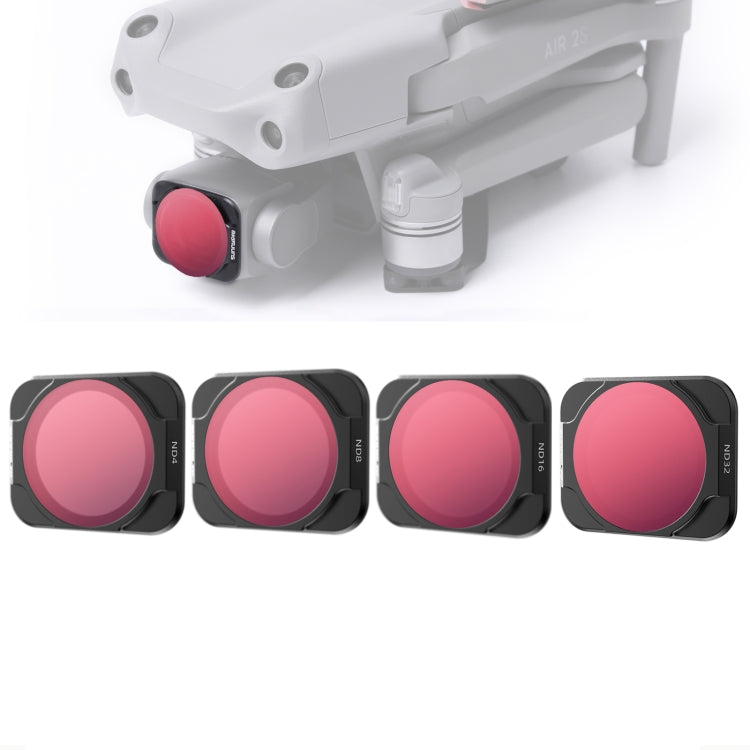Sunnylife A2S-FI9347 4 in 1 ND4+ND8+ND16+ND32 Lens Filter for DJI Air 2S - free shipping - PMC TechLife - Order now!