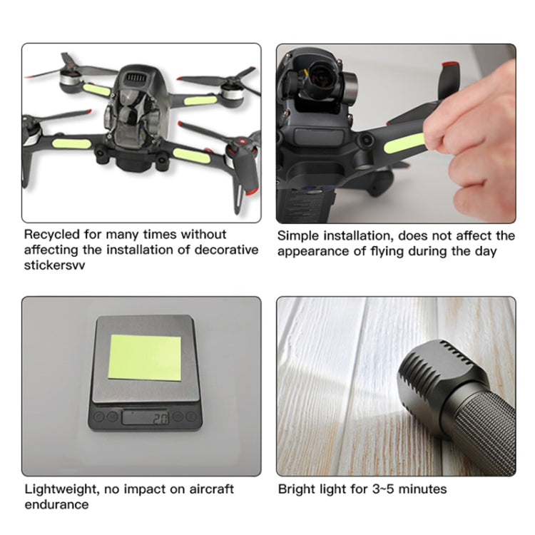 RCSTQ 2 PCS Luminous Sticker Night Flight Sticker for DJI FPV Drone - Protective Film & Stickers by RCSTQ | Online Shopping South Africa | PMC TechLife | Buy Now Pay Later Mobicred