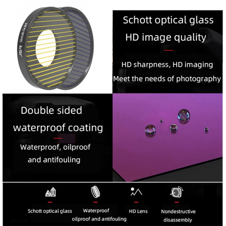 JSR Streak Drawing Lens Filter For DJI Osmo Action 3(Blue) - Lens Filter by JSR | Online Shopping South Africa | PMC TechLife | Buy Now Pay Later Mobicred