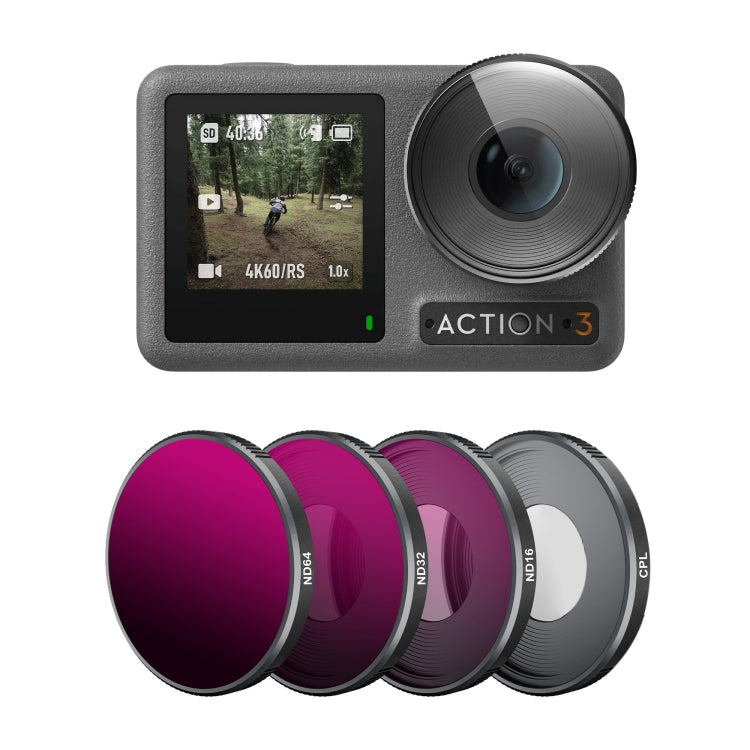 For DJI Action 3 STARTRC 4 in 1 ND16 + ND32 + ND64 + CPL Lens Filter - free shipping - PMC Jewellery - Order now!