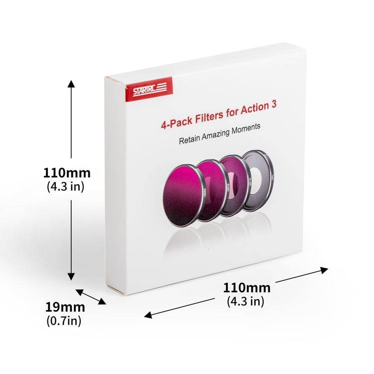 For DJI Action 3 STARTRC 4 in 1 ND16 + ND32 + ND64 + CPL Lens Filter - free shipping - PMC Jewellery - Order now!