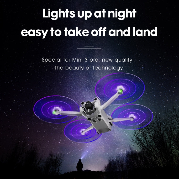 For DJI Mini 4 Pro / Mavic Mini 3 Pro STARTRC 2 Pairs Color LED Flash Lamp Low Noise Propellers (Transparent) - free shipping - PMC TechLife - Order now!