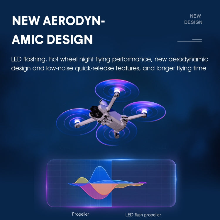 For DJI Mini 4 Pro / Mavic Mini 3 Pro STARTRC 2 Pairs Color LED Flash Lamp Low Noise Propellers (Transparent) - free shipping - PMC TechLife - Order now!