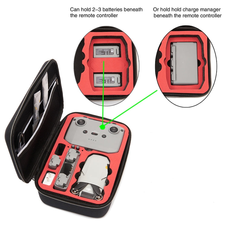 For DJI Mini 2 SE Shockproof Carrying Hard Case Storage Bag, Size: 21.5 x 29.5 x 10cm (Black Black) - Carry Cases & Bags by PMC TechLife | Online Shopping South Africa | PMC TechLife | Buy Now Pay Later Mobicred