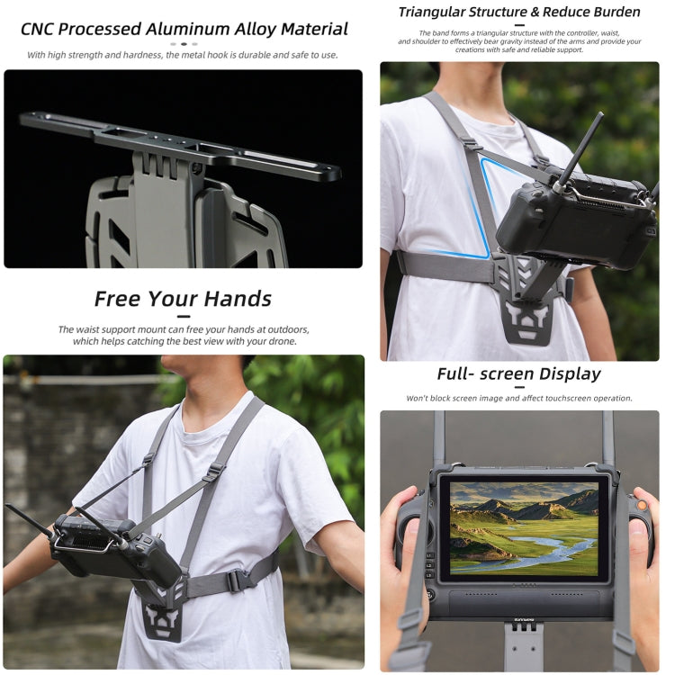 For DJI RC Plus Sunnylife Remote Control Waist Support Bracket Chest Strap (Grey) - free shipping - PMC Jewellery - Order now!