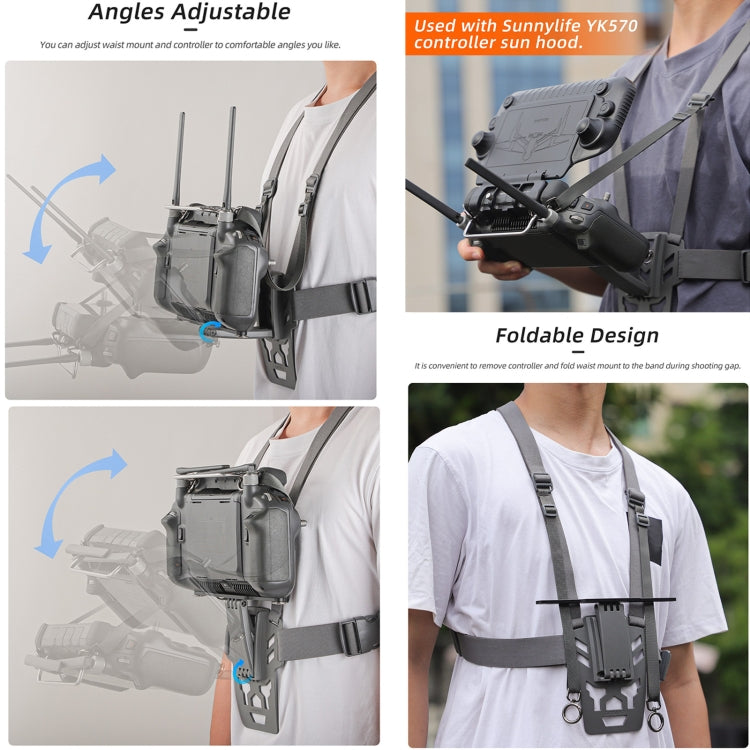 For DJI RC Plus Sunnylife Remote Control Waist Support Bracket Chest Strap (Grey) - free shipping - PMC Jewellery - Order now!